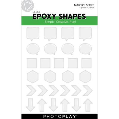 PhotoPlay - Clear Epoxy Stickers Squares & Word